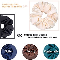 Ivaryss Big Scrunchies For Women Thick Hair Premium Satin Softer Than Silk Xl 6 Inch Extra Large Scrunchy Elastic Hair Bands A