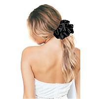 Ivaryss Big Scrunchies For Women Thick Hair Premium Satin Softer Than Silk Xl 6 Inch Extra Large Scrunchy Elastic Hair Bands A