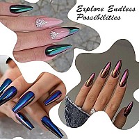 Meilinds Chrome Nail Powder Aurora Mirror Effect Mermaid Pearl Glitter Iridescent Gel Nail Polish For Nail Art Diy Decoration G