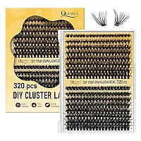 Quewel Lash Clusters 320Pcs Cluster Lashes 35D45D C Curl Lash Clusters Mix916Mm Individual Eyelashes Clusters Wispy Diy Eyelas