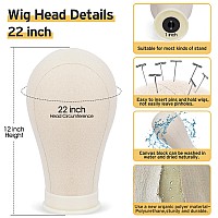 Klvied Reinforced Wig Mannequin Stand With Head Dualuse 22 Inch Canvas Wig Head Display Adjustable Clamp Wig Holder Manikin