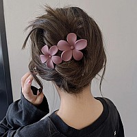 Aiupuoc Flower Hair Clips Matte French Barrettes Black Floral Hairpins Claw Clamps Nonslip Elegant Accessories For Women