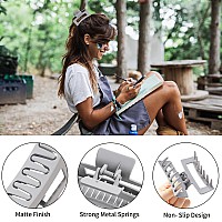 Sisiaipu 35 Inch Medium Hair Claw Clips 6 Pack Grey Blue Hair Clips For Women Square Claw Clips Rectangle Clips For Hair Banana