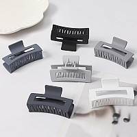 Sisiaipu 35 Inch Medium Hair Claw Clips 6 Pack Grey Blue Hair Clips For Women Square Claw Clips Rectangle Clips For Hair Banana