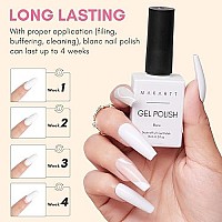 Makartt Gel Nail Polish 1 Pcs 15Ml White Gel Nail Polish For Uv Led Light Blanc Gel Polish Soak Off By Acetone For Manicure Diy