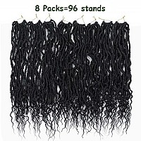 8 Packs Faux Locs Crochet Hair Curly Ends 18 Inch Soft Locs Crochet Dreads Boho Braids Crochet Faux Locs Hair For Women 18Inch