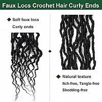 8 Packs Faux Locs Crochet Hair Curly Ends 18 Inch Soft Locs Crochet Dreads Boho Braids Crochet Faux Locs Hair For Women 18Inch