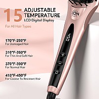 Terviiix Hair Straightener Brush 175 Inch Wide Flat Iron Hair Straightener Brush For Hair Antiscald Ceramic Straightener Com