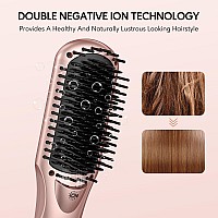 Terviiix Hair Straightener Brush 175 Inch Wide Flat Iron Hair Straightener Brush For Hair Antiscald Ceramic Straightener Com