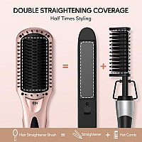 Terviiix Hair Straightener Brush 175 Inch Wide Flat Iron Hair Straightener Brush For Hair Antiscald Ceramic Straightener Com