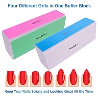 4 Way Nail Buffer Block 6 Pcs Nail Shine Buffers Blocks Files For Natural And Acrylic Nails Smoother Buffing Block Polisher F