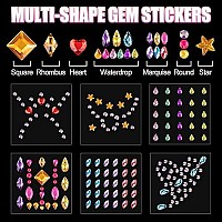 15 Sheets Face Rhinestones And Pearl Stickers Set 4 With 9 Colors Mixed Shape Self Adhesive Gems Face Jewels Stick On With Glu