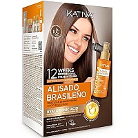 Brazilian Keratin Straightening Treatment At Home With Hyaluronic Acid And Premium Serum Kativa Keratin