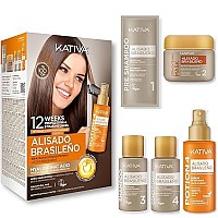 Brazilian Keratin Straightening Treatment At Home With Hyaluronic Acid And Premium Serum Kativa Keratin