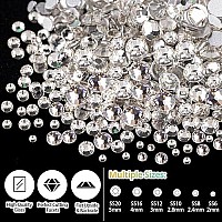 Rhinestones For Nails Pearls Manicure Kit 25Mm Flat Back Glass Crystal Ab Transparent Clear Gemstones 25Mm Colorful Hal