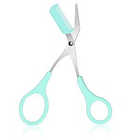 Eyebrow Trimmer Stainless Steel Eyebrow Scissors With Comb Nonslip Finger Grips Hair Removal Eyebrow Trimming Scissors For Me