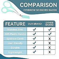 Eyebrow Trimmer Stainless Steel Eyebrow Scissors With Comb Nonslip Finger Grips Hair Removal Eyebrow Trimming Scissors For Me