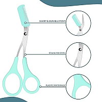 Eyebrow Trimmer Stainless Steel Eyebrow Scissors With Comb Nonslip Finger Grips Hair Removal Eyebrow Trimming Scissors For Me