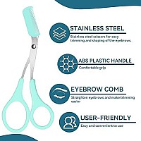 Eyebrow Trimmer Stainless Steel Eyebrow Scissors With Comb Nonslip Finger Grips Hair Removal Eyebrow Trimming Scissors For Me