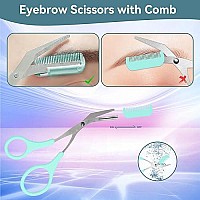 Eyebrow Trimmer Stainless Steel Eyebrow Scissors With Comb Nonslip Finger Grips Hair Removal Eyebrow Trimming Scissors For Me