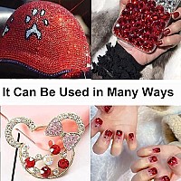 2680 Pcs 3D Red Nail Rhinestones 120Pcs Big Red Glass Crystal Nail Gems Stones Charms Stones With Bling Diamond Flatback Round