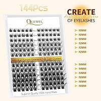 Quewel Lash Clusters 144 Pcs Eyelash Clusters Diy Eyelash Extensions D Curl Lash Clusters Ultrathin Band Soft Qd05Mix1016