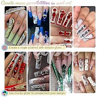 4 Boxes Red Nail Rhinestones Glitters Kit 24 Shapes K9 Glass Ruby Red Gems Flatback Round Gems Stones Diamonds Crystals Siam Re