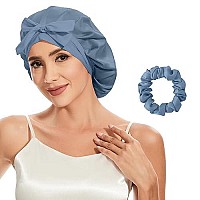 Naturekess 22 Momme 100 Mulberry Silk Bonnet For Women Hair Care Silk Sleep Cap With Double Layer Shower Cap Silk Hair Wrap F