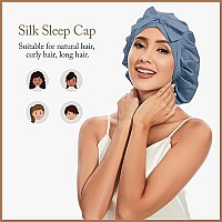 Naturekess 22 Momme 100 Mulberry Silk Bonnet For Women Hair Care Silk Sleep Cap With Double Layer Shower Cap Silk Hair Wrap F