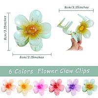 Matte Flower Hair Claw Clips Set Of 6 For Women Large Nonslip Strong Hold Clips For Thickthin Hair Cute Daisy Hair Accessori