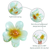 Matte Flower Hair Claw Clips Set Of 6 For Women Large Nonslip Strong Hold Clips For Thickthin Hair Cute Daisy Hair Accessori