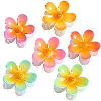 6Pcs Flower Claw Clips Flower Hair Clips Large Claw Clips For Women Thick Hair Big Cute Daisy Hair Clips Non Slip Strong Hol