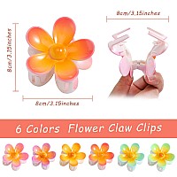 6Pcs Flower Claw Clips Flower Hair Clips Large Claw Clips For Women Thick Hair Big Cute Daisy Hair Clips Non Slip Strong Hol