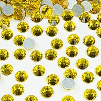 1440Pcs Ss20 48Mm Citrine Yellow Flatback Rhinestones Bulk K9 Glass Lemon Yellow Gems Round Beads Stones Diamonds Nail Charms J