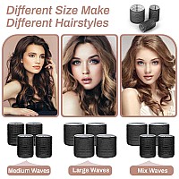 Self Grip Hair Rollers Curlers 16 Pcs Set With 8Pcs Hair Rollers 2 Sizes 4 Jumbo 4 Large And 8 Pcs Hair Clips For Long Mediu