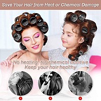 Self Grip Hair Rollers Curlers 16 Pcs Set With 8Pcs Hair Rollers 2 Sizes 4 Jumbo 4 Large And 8 Pcs Hair Clips For Long Mediu