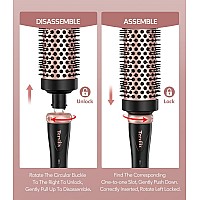 Terviiix 3 In 1 Thermal Brush Set Ceramic Curling Wand Fast Heating Hot Brush 3 Interchangeable Travel Curling Irons For Shor