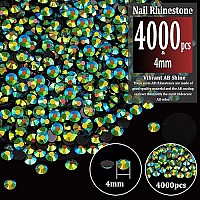 Belleboost 4000Pcs 4Mm Resin Rhinestones Bulk Emerald Black Ab Flatback Round Jelly Rhinestones Non Hotfix Crystal Gems Large Q