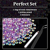 2500Pcs 5Mm Resin Rhinestones Bulk Transparent Lavender Purple Ab Flatback Round Jelly Rhinestones Non Hotfix Crystal Gems Larg