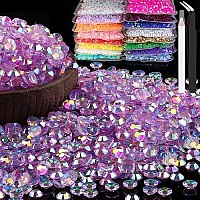 5000Pcs 5Mm Resin Rhinestones Bulk Transparent Lavender Purple Ab Flatback Round Jelly Rhinestones Non Hotfix Crystal Gems Larg