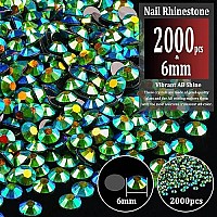 2000Pcs 6Mm Resin Rhinestones Bulk Emerald Black Ab Flatback Round Jelly Rhinestones Non Hotfix Crystal Gems Large Quantity Who