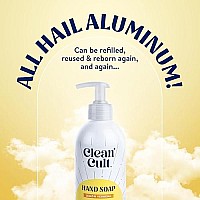 Cleancult Lemon Verbena Moisturizing Liquid Hand Soap Refillable Aluminum Bottle Made With Aloe Vera Nourishes Moist