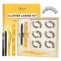 Quewel Diy Lash Extension Kit 6 Pairs Lash Clusters Natural Look Diy Eyelash Extension Kit With Applicator Brush And Bondseal