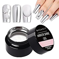 Makartt 8Ml Mirror Shine Gel Metallic Silver Gel Uvled Gel Metal Painting Gel Drawing Mirror Nail Gel For Nail Art Designs