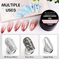 Makartt 8Ml Mirror Shine Gel Metallic Silver Gel Uvled Gel Metal Painting Gel Drawing Mirror Nail Gel For Nail Art Designs