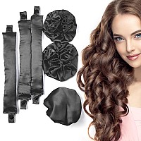 Blinkeen Satin Heatless Hair Curler 3Sets6Pcs Pillow Soft Rollers With Hair Caps Soft Heatless Curling Rod Headband For All H