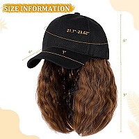 Lansigreen Baseball Cap With Hair Extensions Hat Wig Adjustable Hat Attached Curly Wave 14 Synthetic Hairpiece For Women Light