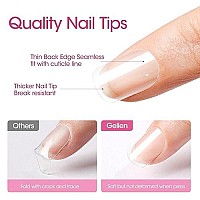 Gellen Extra Short Square Nail Tips 504Pcs Soft Gel Tips For Nail Extensions Full Cover Gel X Nail Tips Preshaped Clear False