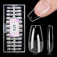 Gellen Medium Coffin Nail Tips 504Pcs Preshaped Half Matte Full Cover Acrylic Gel Nail Kit Coffin False Nail Tip Press On Nai