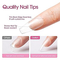 Gellen Medium Coffin Nail Tips 504Pcs Preshaped Half Matte Full Cover Acrylic Gel Nail Kit Coffin False Nail Tip Press On Nai